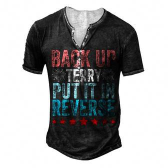 Retro Back Up Terry Put It In Reverse 4Th Of July Fireworks Men's Henley T-Shirt | Mazezy