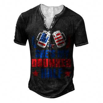 Shes My Drunker Half 4Th July Matching Couples Drinking Men's Henley T-Shirt - Seseable