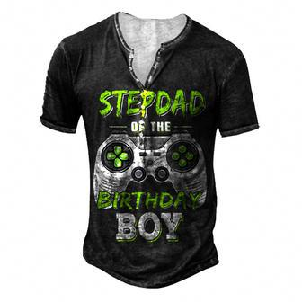 Stepdad Of The Birthday Boy Game Men's Henley T-Shirt - Seseable