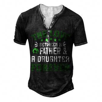 The Love Between Father & Adoughter Papa T-Shirt Fathers Day Gift Men's Henley Button-Down 3D Print T-shirt - Monsterry