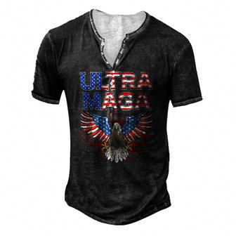 Ultra Maga United State Flag Proud Ultra-Maga Men's Henley T-Shirt | Mazezy