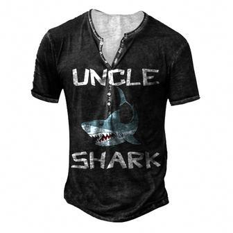 Uncle Uncle Shark Men's Henley T-Shirt - Seseable
