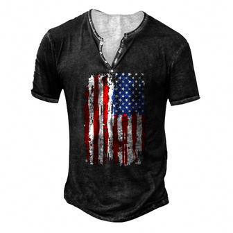 Usa American Flag 4Th Of July Patriotic United States Men's Henley T-Shirt | Mazezy