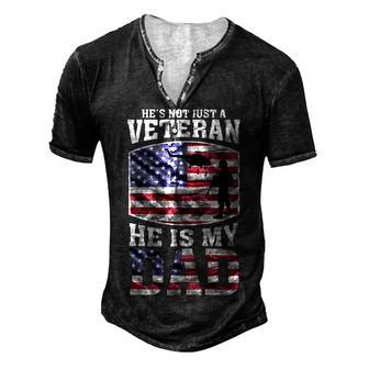 Veteran Dad 4Th Of July Or Labor Day Men's Henley T-Shirt - Seseable