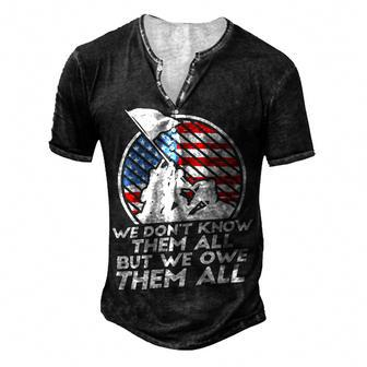 Veteran Veterans Day Us Veterans We Owe Them All 521 Navy Soldier Army Military Men's Henley Button-Down 3D Print T-shirt - Monsterry AU