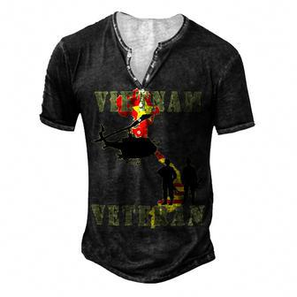 Veteran Veterans Day Vietnam Veteran 7 Navy Soldier Army Military Men's Henley Button-Down 3D Print T-shirt - Monsterry