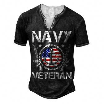 Veteran Veterans Day Vintage Navy Veteran 208 Navy Soldier Army Military Men's Henley Button-Down 3D Print T-shirt - Monsterry CA