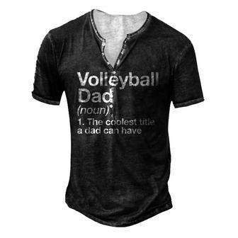 Volleyball Dad Definition Sports Men's Henley T-Shirt | Mazezy
