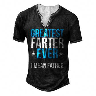 Mens Worlds Greatest Farter I Mean Father Ever Men's Henley T-Shirt | Mazezy
