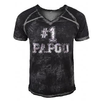1 Papou Number One Sports Fathers Day Gift Men's Short Sleeve V-neck 3D Print Retro Tshirt | Mazezy