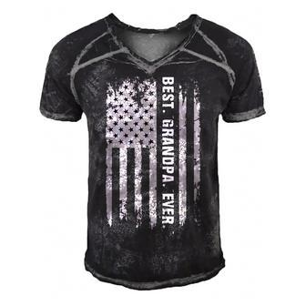 4Th Of July Grandpa Us American Flag Fourth Patriotic Usa Men's Short Sleeve V-neck 3D Print Retro Tshirt - Seseable