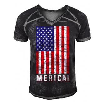 4Th Of July Independence Day Usa American Flag Patriotic Men's Short Sleeve V-neck 3D Print Retro Tshirt - Seseable