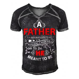 A Father Papa T-Shirt Fathers Day Gift Men's Short Sleeve V-neck 3D Print Retro Tshirt - Monsterry UK
