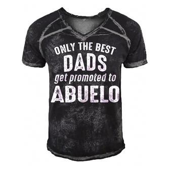 Abuelo Grandpa Gift Only The Best Dads Get Promoted To Abuelo Men's Short Sleeve V-neck 3D Print Retro Tshirt - Seseable