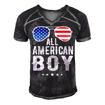 All American Boy 4Th Of July Humor Usa Patriotic Men's Short Sleeve V-neck 3D Print Retro Tshirt - Seseable