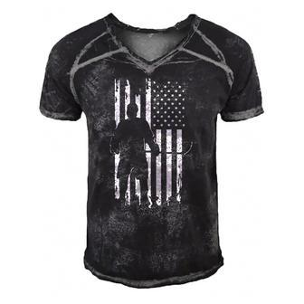 American Flag Hockey Apparel - Hockey Men's Short Sleeve V-neck 3D Print Retro Tshirt | Mazezy