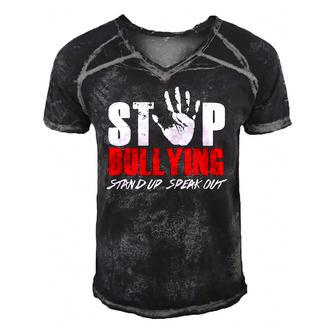 Anti Bully Movement Stop Bullying Supporter Stand Up Speak Men's Short Sleeve V-neck 3D Print Retro Tshirt | Mazezy