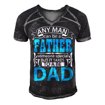 Any Man Can Be A Papa T-Shirt Fathers Day Gift Men's Short Sleeve V-neck 3D Print Retro Tshirt - Monsterry CA