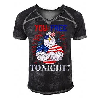 Are You Free Tonight 4Th Of July Independence Day Bald Eagle Men's Short Sleeve V-neck 3D Print Retro Tshirt - Seseable