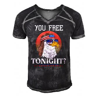 Are You Free Tonight 4Th Of July Retro American Bald Eagle Men's Short Sleeve V-neck 3D Print Retro Tshirt | Mazezy
