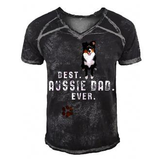 Australian Shepherd - Best Aussie Dad Ever Men's Short Sleeve V-neck 3D Print Retro Tshirt - Monsterry UK