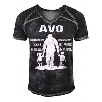 Avo Grandpa Gift Avo Best Friend Best Partner In Crime Men's Short Sleeve V-neck 3D Print Retro Tshirt - Seseable