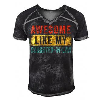 Awesome Like My Daughter-In-Law Men's Short Sleeve V-neck 3D Print Retro Tshirt | Mazezy