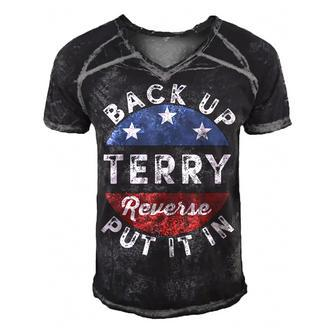 Back It Up Terry Put It In Reverse Funny 4Th Of July Us Flag Men's Short Sleeve V-neck 3D Print Retro Tshirt - Seseable