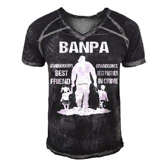 Banpa Grandpa Gift Banpa Best Friend Best Partner In Crime Men's Short Sleeve V-neck 3D Print Retro Tshirt - Seseable