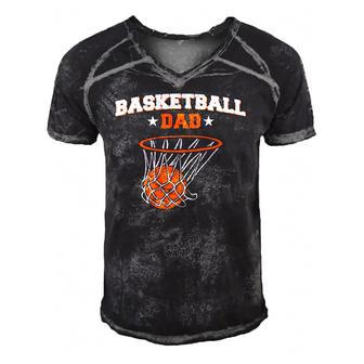 Basketballer Sport Player Fathers Day Basketball Dad Men's Short Sleeve V-neck 3D Print Retro Tshirt | Mazezy