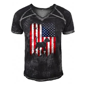 Beagle Dog Usa American Flag 4Th Of July Patriotic Gift Men's Short Sleeve V-neck 3D Print Retro Tshirt | Mazezy