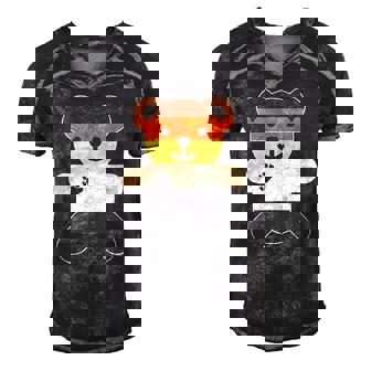 Bear Brotherhood Flag Bear Gay Pride Men's Short Sleeve V-neck 3D Print Retro Tshirt | Mazezy