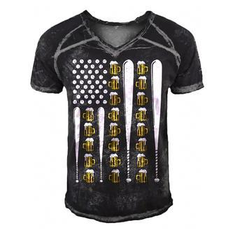 Beer And Baseball America Flag Funny 4Th Of July Gift Men's Short Sleeve V-neck 3D Print Retro Tshirt - Seseable