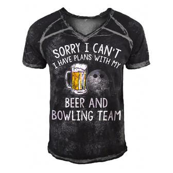 Beer Teams Bowlers 103 Bowling Bowler Men's Short Sleeve V-neck 3D Print Retro Tshirt - Seseable