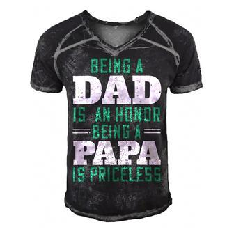 Being A Dadis An Honor Being A Papa Papa T-Shirt Fathers Day Gift Men's Short Sleeve V-neck 3D Print Retro Tshirt - Monsterry UK