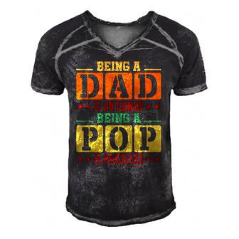 Being A Pop Is Priceless Grandpa Gift Men's Short Sleeve V-neck 3D Print Retro Tshirt | Mazezy