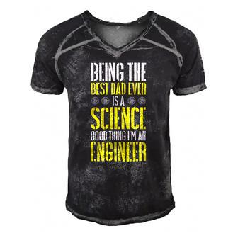 Being The Best Dad Ever Is A Science Engineer Men's Short Sleeve V-neck 3D Print Retro Tshirt | Mazezy