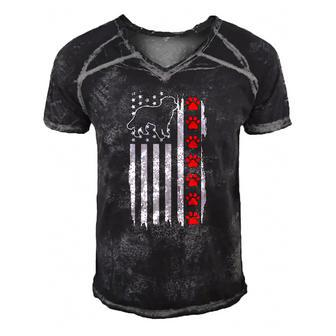 Bernese Mountain Dog American Flag 4Th Of July Patriotic Dog Men's Short Sleeve V-neck 3D Print Retro Tshirt | Mazezy