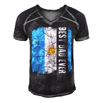 Best Argentinian Dad Ever Argentina Daddy Fathers Day Men's Short Sleeve V-neck 3D Print Retro Tshirt - Monsterry AU