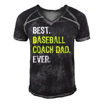 Best Baseball Coach Dad Ever Fathers Day Daddy Men's Short Sleeve V-neck 3D Print Retro Tshirt | Mazezy