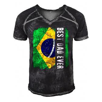 Best Brazilian Dad Ever Brazil Daddy Fathers Day Gift Men's Short Sleeve V-neck 3D Print Retro Tshirt | Mazezy