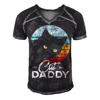 Best Cat Dad Daddy Ever Cat Lover Men's Short Sleeve V-neck 3D Print Retro Tshirt - Monsterry CA