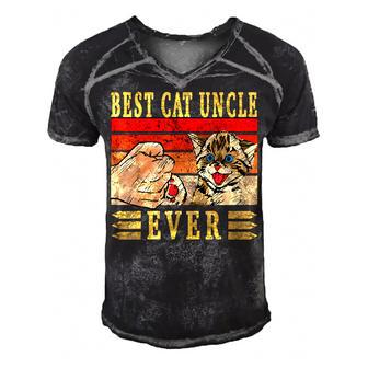 Best Cat Uncle Ever Cats Uncle Birthday Uncle Cat Men's Short Sleeve V-neck 3D Print Retro Tshirt - Seseable