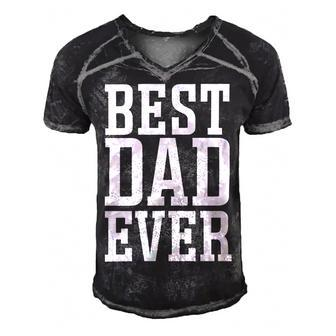 Best Dad Ever Apparel - Best Dad Men's Short Sleeve V-neck 3D Print Retro Tshirt - Seseable