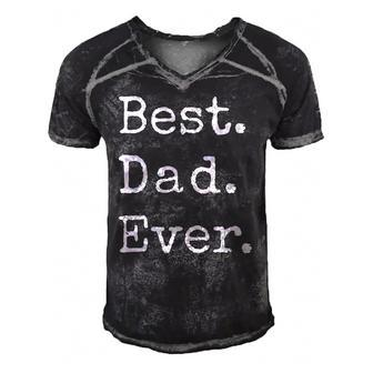 Best Dad Ever Happy Father’S Day Classic Men's Short Sleeve V-neck 3D Print Retro Tshirt | Mazezy