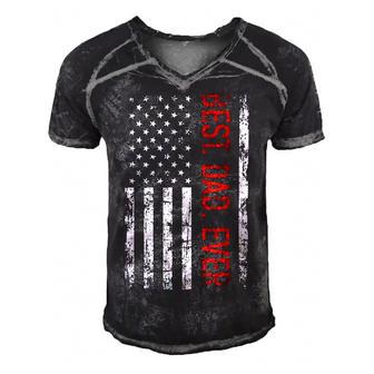 Best Dad Ever Us American Flag For Fathers Day Men's Short Sleeve V-neck 3D Print Retro Tshirt - Monsterry