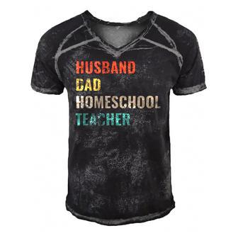 Best Dad Husband Homeschool Teacher Men's Short Sleeve V-neck 3D Print Retro Tshirt | Mazezy