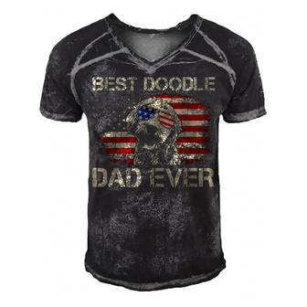 Best Doodle Dad Ever Goldendoodle 4Th Of July Gift Men's Short Sleeve V-neck 3D Print Retro Tshirt - Seseable