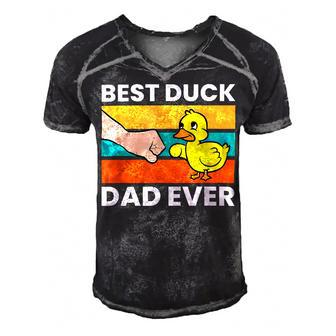 Best Duck Dad Ever Funny Duck Papa Men's Short Sleeve V-neck 3D Print Retro Tshirt - Monsterry