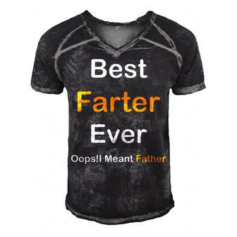 Best Farter Ever Oops I Meant Father Fathers Day Men's Short Sleeve V-neck 3D Print Retro Tshirt | Mazezy DE